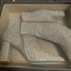 Rhinestone ankle boots size 9